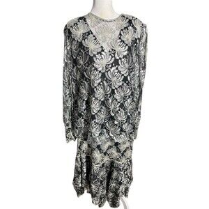 Vintage Scala Women’s Dress Gown Formal Evening Sequin Beaded